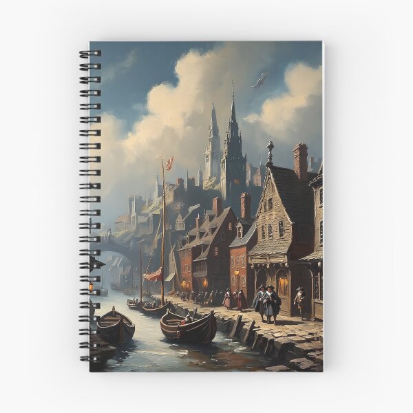 Item preview,  Medieval city streets painting art designed and sold by Vintage Designs +.