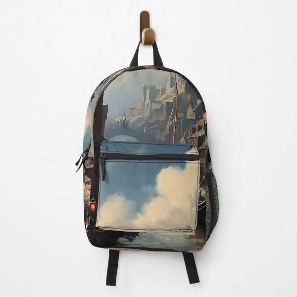 Item preview, Medieval city streets painting art designed and sold by Vintage Designs +.