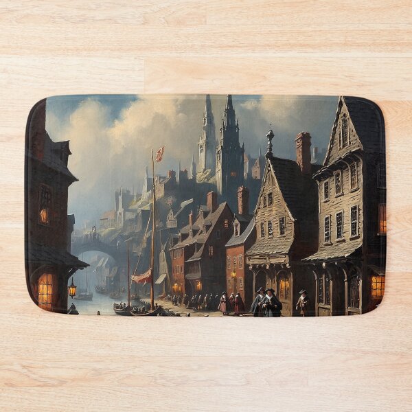 Item preview,  Medieval city streets painting art designed and sold by Vintage Designs +.
