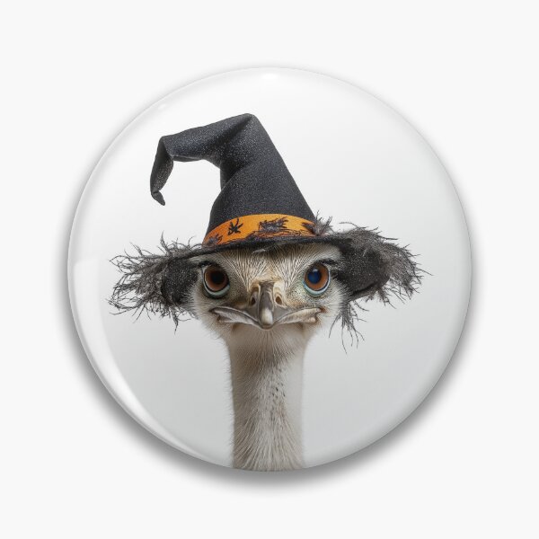 Item preview, Ostrich Wearing Halloween Witch Hat designed and sold by LazyOwlStore.