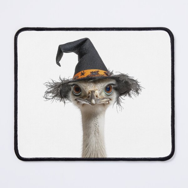 Item preview, Ostrich Wearing Halloween Witch Hat designed and sold by LazyOwlStore.