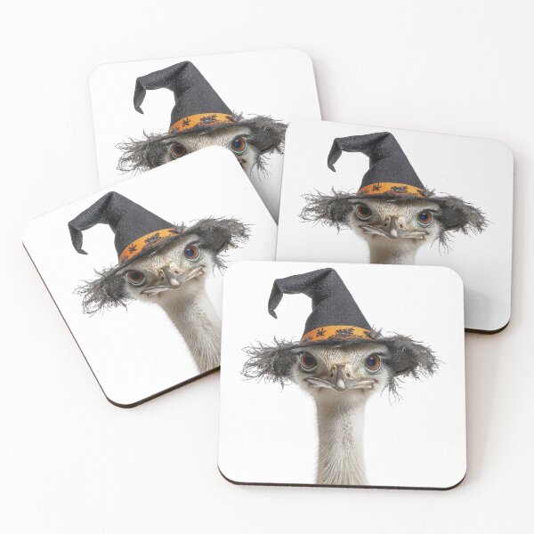 Item preview, Ostrich Wearing Halloween Witch Hat designed and sold by LazyOwlStore.