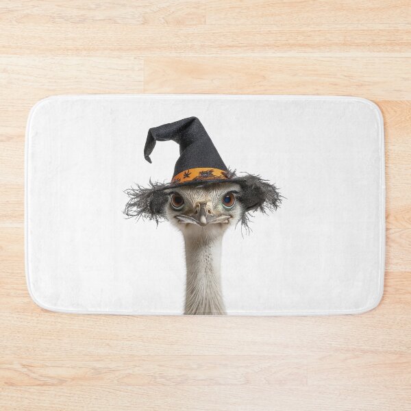 Item preview, Ostrich Wearing Halloween Witch Hat designed and sold by LazyOwlStore.