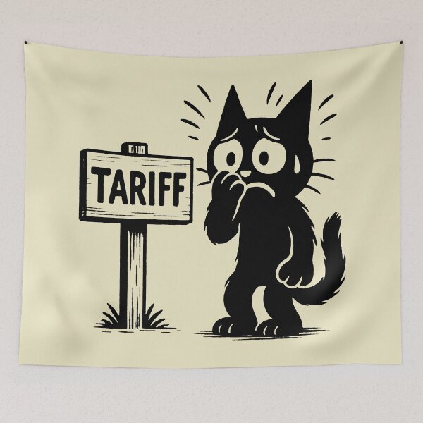Item preview, Tariff Anxiety: Sad Cat Cartoon designed and sold by zzz888.