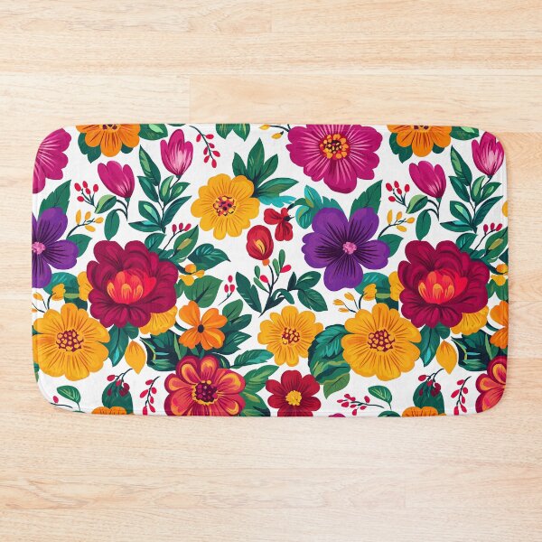 Item preview, White of Mexican folklore blooms designed and sold by FK-UK.