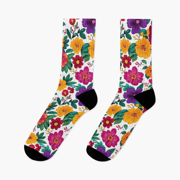 Item preview, White of Mexican folklore blooms designed and sold by FK-UK.