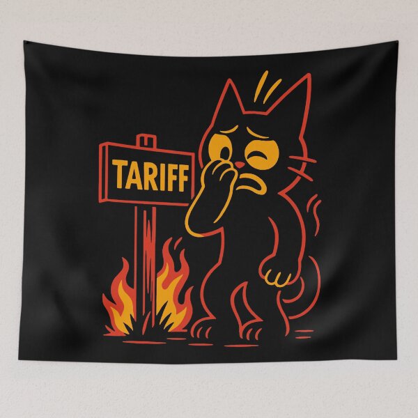 Item preview, Tariff Inferno: Distressed Cat Cartoon designed and sold by zzz888.