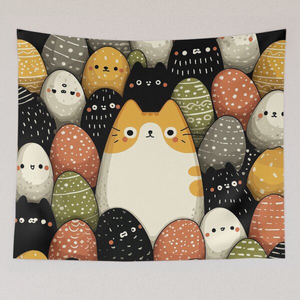 Item preview, Eggstra Cute Easter Cat designed and sold by Bearabilia.