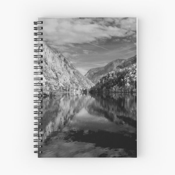 Item preview, Black and White Mountain Lake Landscape Art designed and sold by NickDedidis.