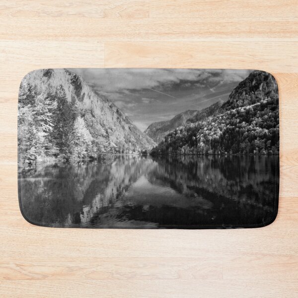 Item preview, Black and White Mountain Lake Landscape Art designed and sold by NickDedidis.