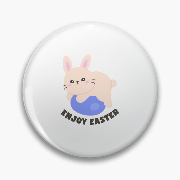 Item preview, Cute Bunny Lying Down with Easter Egg – Adorable Pastel Animal Illustration with “Enjoy Easter” Text designed and sold by BubiStudio.
