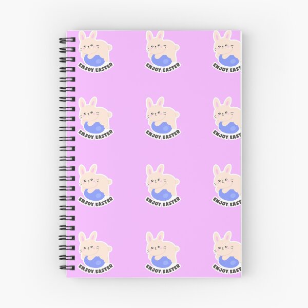Item preview, Cute Bunny Lying Down with Easter Egg – Adorable Pastel Animal Illustration with “Enjoy Easter” Text designed and sold by BubiStudio.