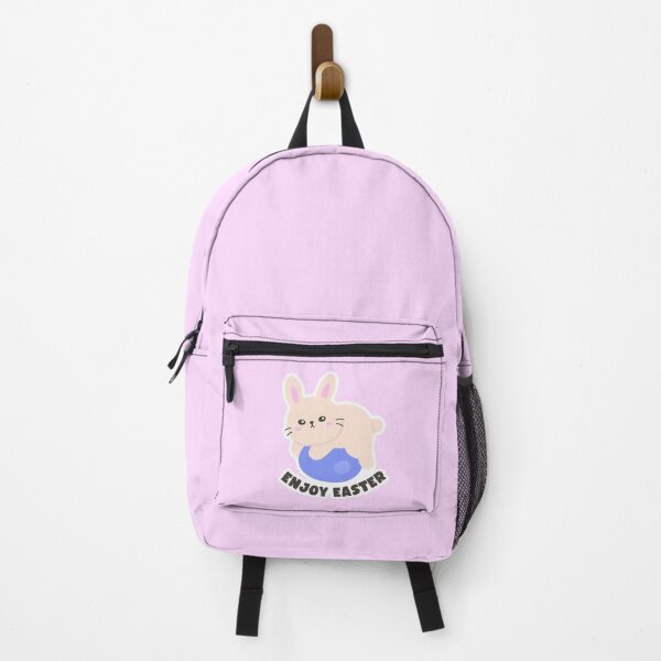 Item preview, Cute Bunny Lying Down with Easter Egg – Adorable Pastel Animal Illustration with “Enjoy Easter” Text designed and sold by BubiStudio.