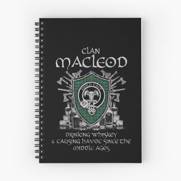 Item preview, Clan MacLeod of Assynt drinking whiskey and causing havoc heritage crest tartan plaid designed and sold by Clan1093.