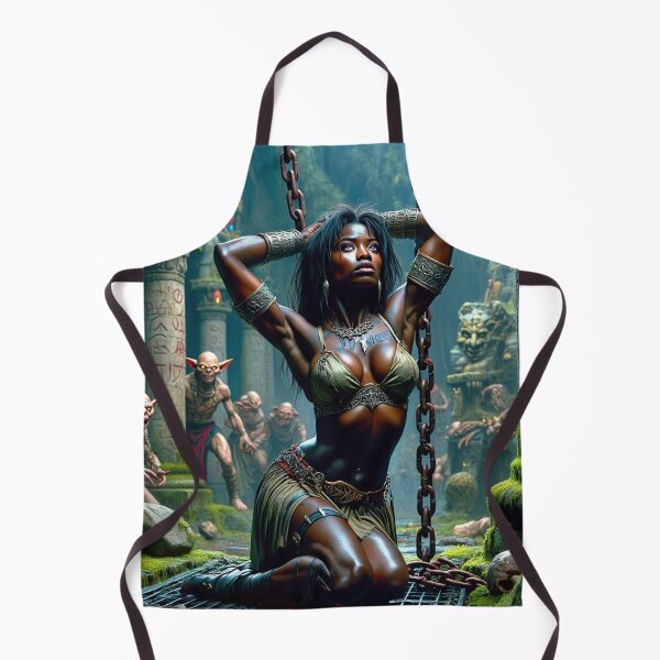 Item preview, Fantasy RPG artwork Black African Queen captured by goblins designed and sold by Vintage Designs +.