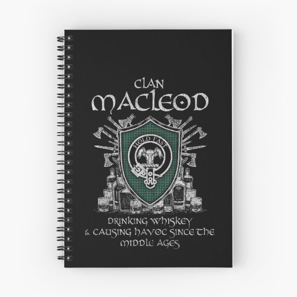 Item preview, Clan MacLeod of Skye drinking whiskey and causing havoc heritage crest tartan plaid designed and sold by Clan1093.