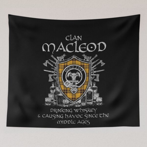 Item preview, Clan MacLeod Snuffbox drinking whiskey and causing havoc heritage crest tartan plaid designed and sold by Clan1093.