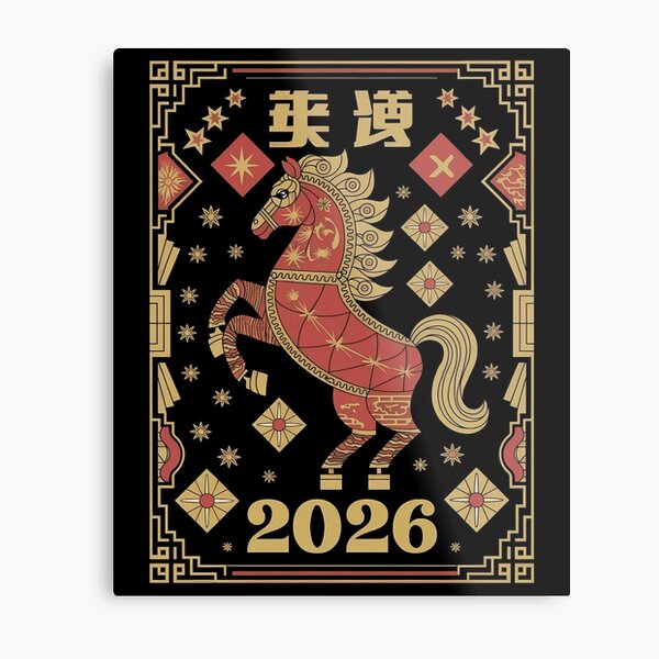 Aperçu de l'œuvre T-shirt du Nouvel An lunaire chinois 2026, année du cheval créée et vendue par deklnwart.