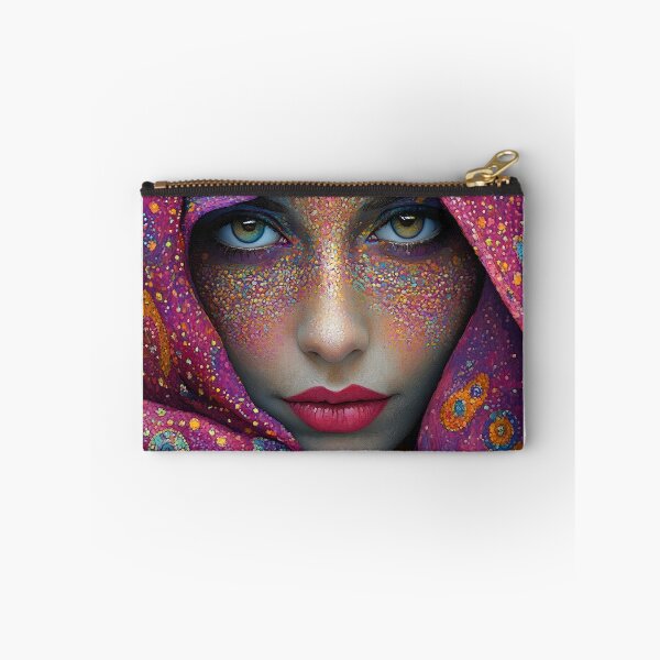 Item preview, Colorful artistic face covered in vibrant patterns designed and sold by Artessie.