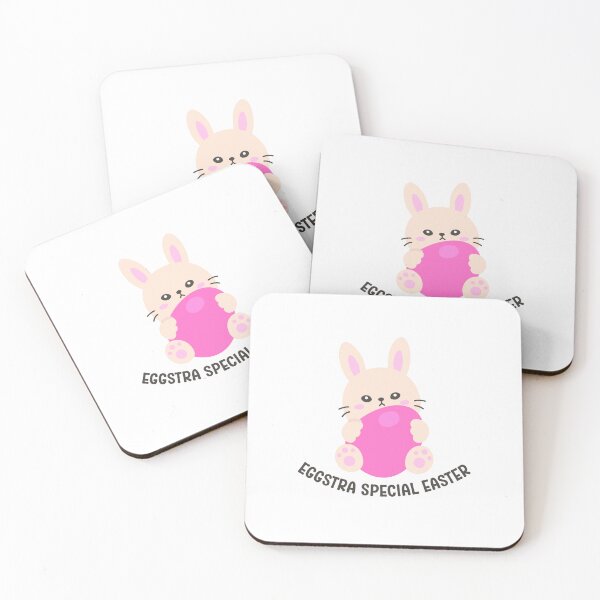 Item preview, Adorable Bunny Hugging Pink Egg with “You’re Eggstra Special” – Cute Punny Easter Sticker designed and sold by BubiStudio.