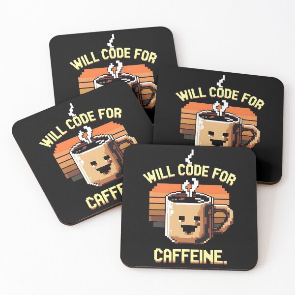 Item preview, Will Code For Caffeine Coding Joke designed and sold by DomTeesHaven.