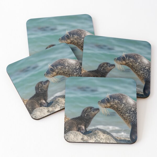 Item preview, Seal pup and parent share a tender nose-to-nose moment. designed and sold by Artessie.