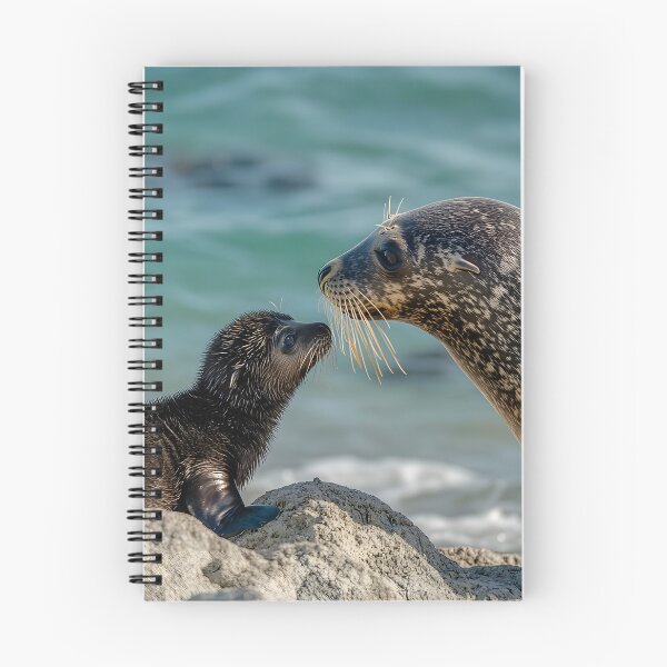 Item preview, Seal pup and parent share a tender nose-to-nose moment. designed and sold by Artessie.