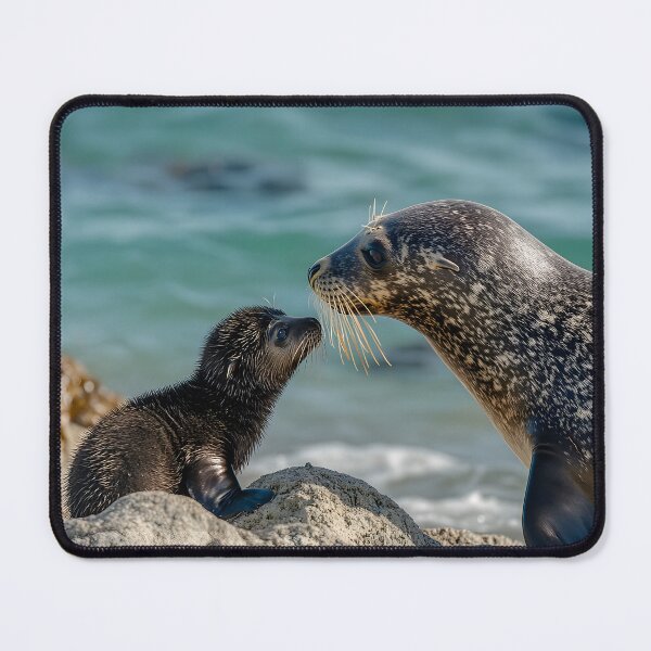 Item preview, Seal pup and parent share a tender nose-to-nose moment. designed and sold by Artessie.