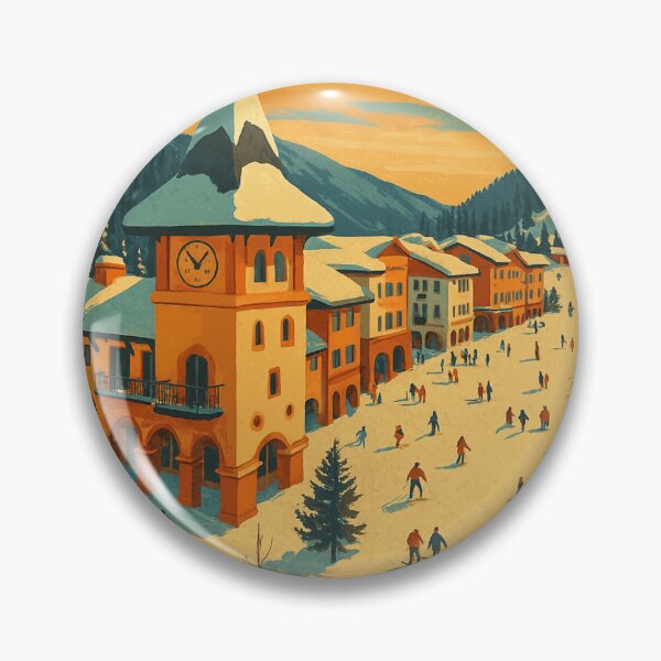 Item preview, Sun Peaks Canada Design Vintage Ski Village Winter Scene designed and sold by JackCurtis1991.