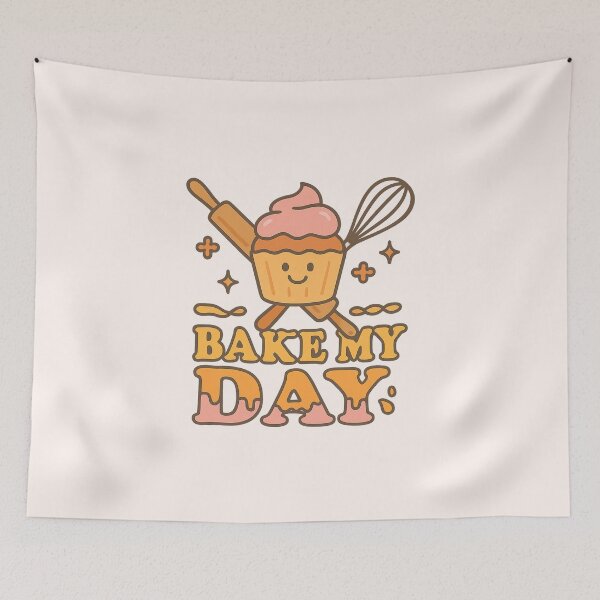 Item preview, Bake My Day – Whimsical Baking Pun with Cupcake and Tools designed and sold by Bratak.