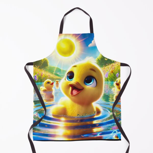 Item preview, Happy Ducklings in Blooming Pond – Bright 3D Cartoon Spring Scene designed and sold by Fresh-Threads-X.