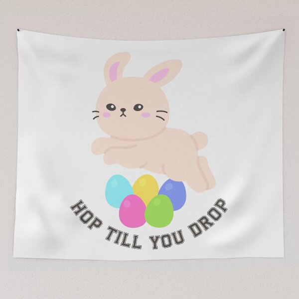 Item preview, Energetic Easter Bunny Jumping Over Eggs – Hop Till You Drop Sticker designed and sold by BubiStudio.