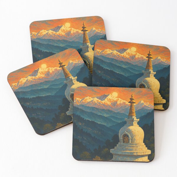 Item preview, Himalayan Sunrise Behind Tiger Hill Stupa, Darjeeling designed and sold by Places On Earth.