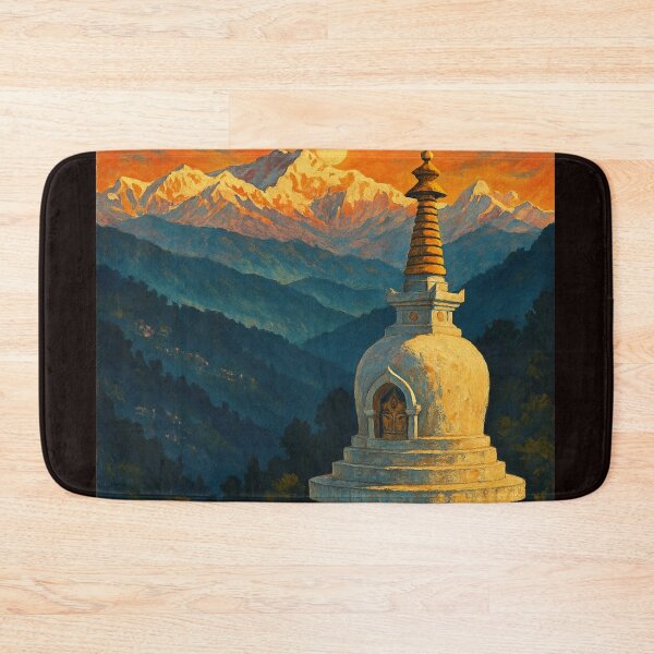 Item preview, Himalayan Sunrise Behind Tiger Hill Stupa, Darjeeling designed and sold by Places On Earth.