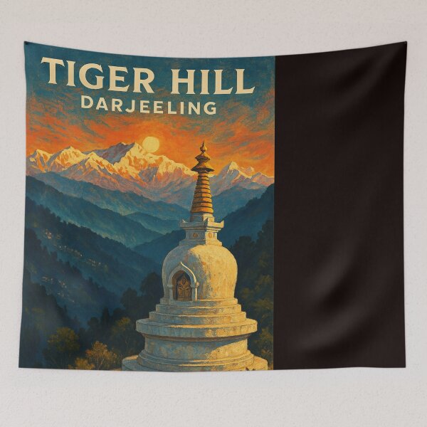 Item preview, Himalayan Sunrise Behind Tiger Hill Stupa, Darjeeling designed and sold by Places On Earth.