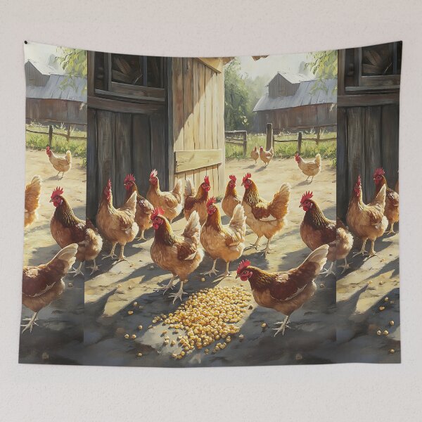 Item preview, Farmcore Aesthetic: Chickens Pecking Corn designed and sold by bapupa.