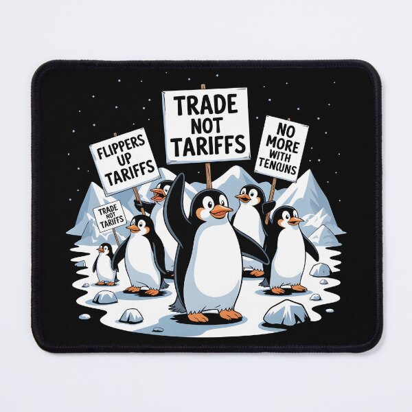 Item preview, Penguins Protest Against Tariffs Funny Penguin Tariff designed and sold by AniArtPL.