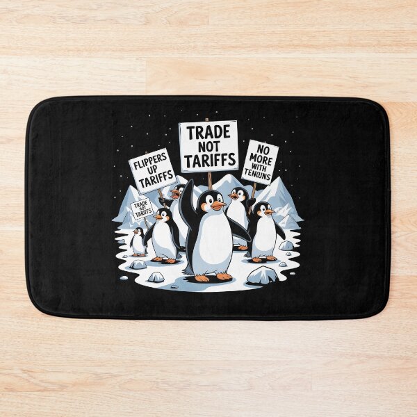 Item preview, Penguins Protest Against Tariffs Funny Penguin Tariff designed and sold by AniArtPL.