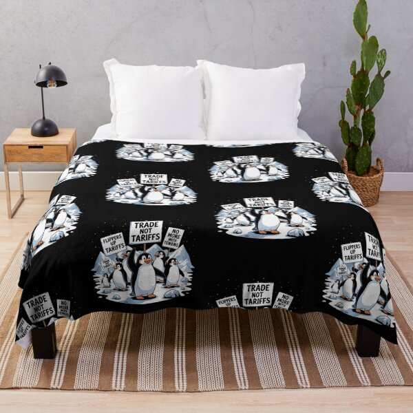 Item preview, Penguins Protest Against Tariffs Funny Penguin Tariff designed and sold by AniArtPL.