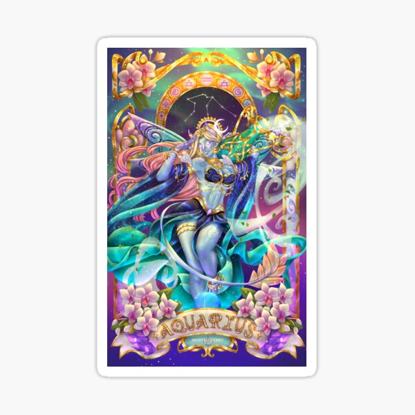 Vista previa del artículo con la obra «Susurros Celestiales - Acuario», diseñado y vendido por CherryMaster28.