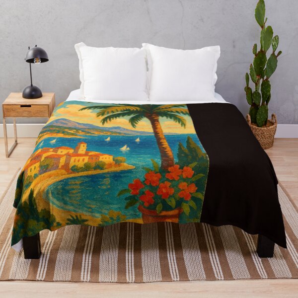 Item preview, Palm-Lined View Over Côte d’Azur Coastline designed and sold by Places On Earth.