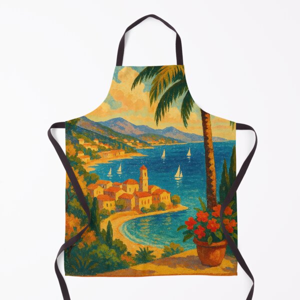 Item preview, Palm-Lined View Over Côte d’Azur Coastline designed and sold by Places On Earth.