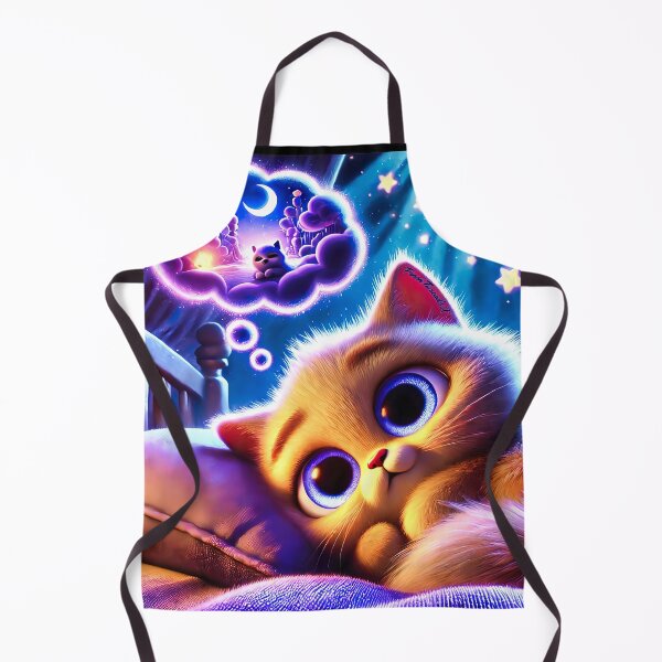 Item preview, Dreamy Bedtime Kitty – Cute Cat Dreaming Under Starry Night Sky designed and sold by Fresh-Threads-X.
