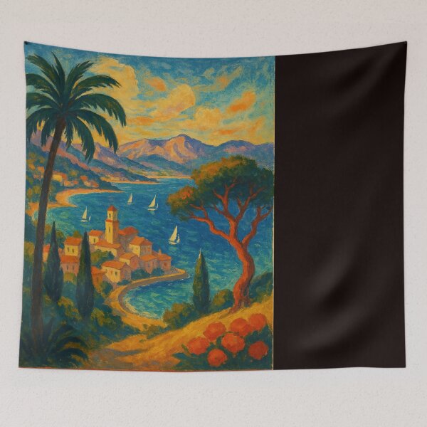 Item preview, Curving Coastline and Seaside Village on Côte d’Azur designed and sold by Places On Earth.