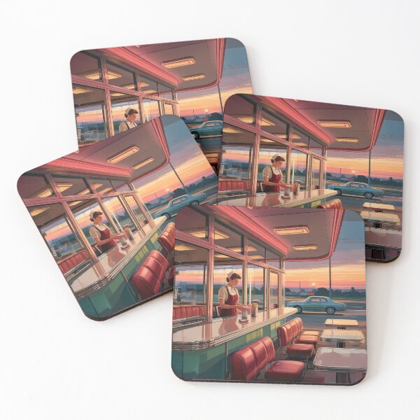 Item preview, Roadside Diner Illustration designed and sold by Home Decor Art.