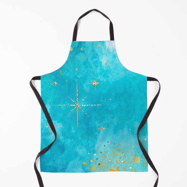 Item preview, Golden Starburst on Turquoise Abstract Sky designed and sold by Fantacaroo Designs.