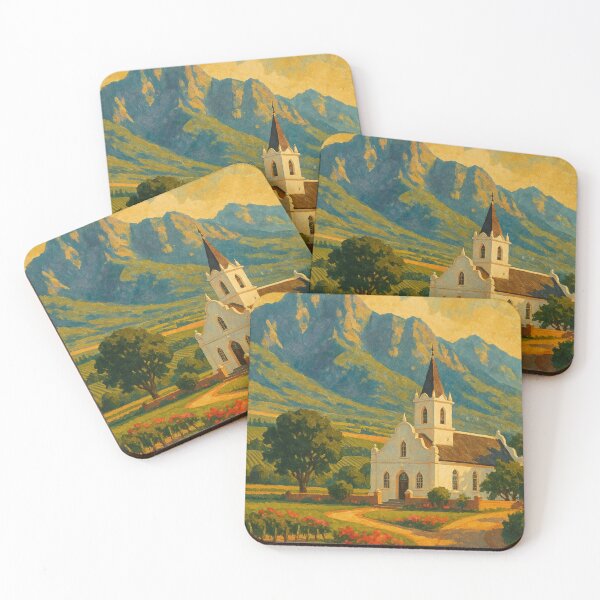 Item preview, Iconic Franschhoek Church Among Lush Vineyards designed and sold by Places On Earth.