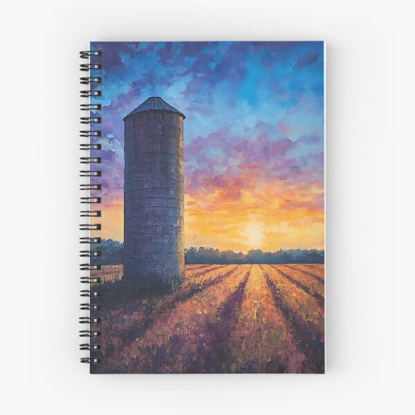 Item preview, Farmcore Aesthetic: Sunrise Silo Landscape designed and sold by bapupa.