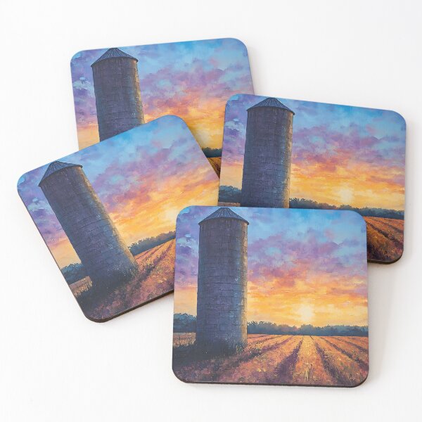 Item preview, Farmcore Aesthetic: Sunrise Silo Landscape designed and sold by bapupa.