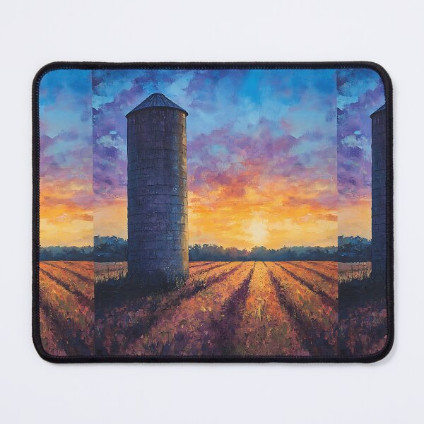 Item preview, Farmcore Aesthetic: Sunrise Silo Landscape designed and sold by bapupa.
